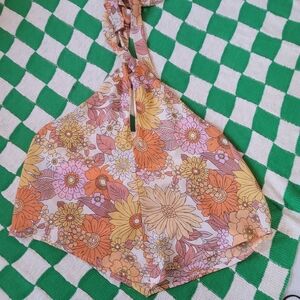 Sienna Sky Summer Boho Flower Halter Top Size Small
